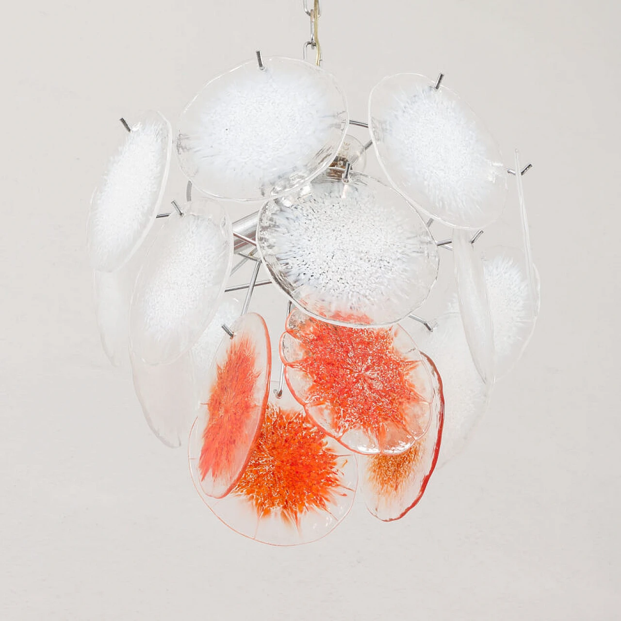 Fiocchi Di Neve Murano glass chandelier by Vistosi, 1970s 4