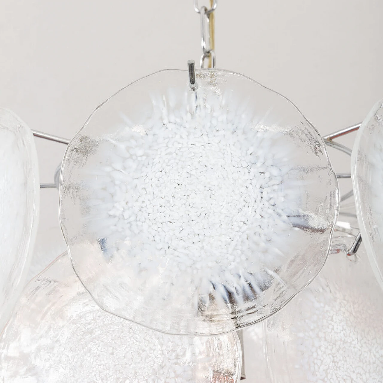 Fiocchi Di Neve Murano glass chandelier by Vistosi, 1970s 6