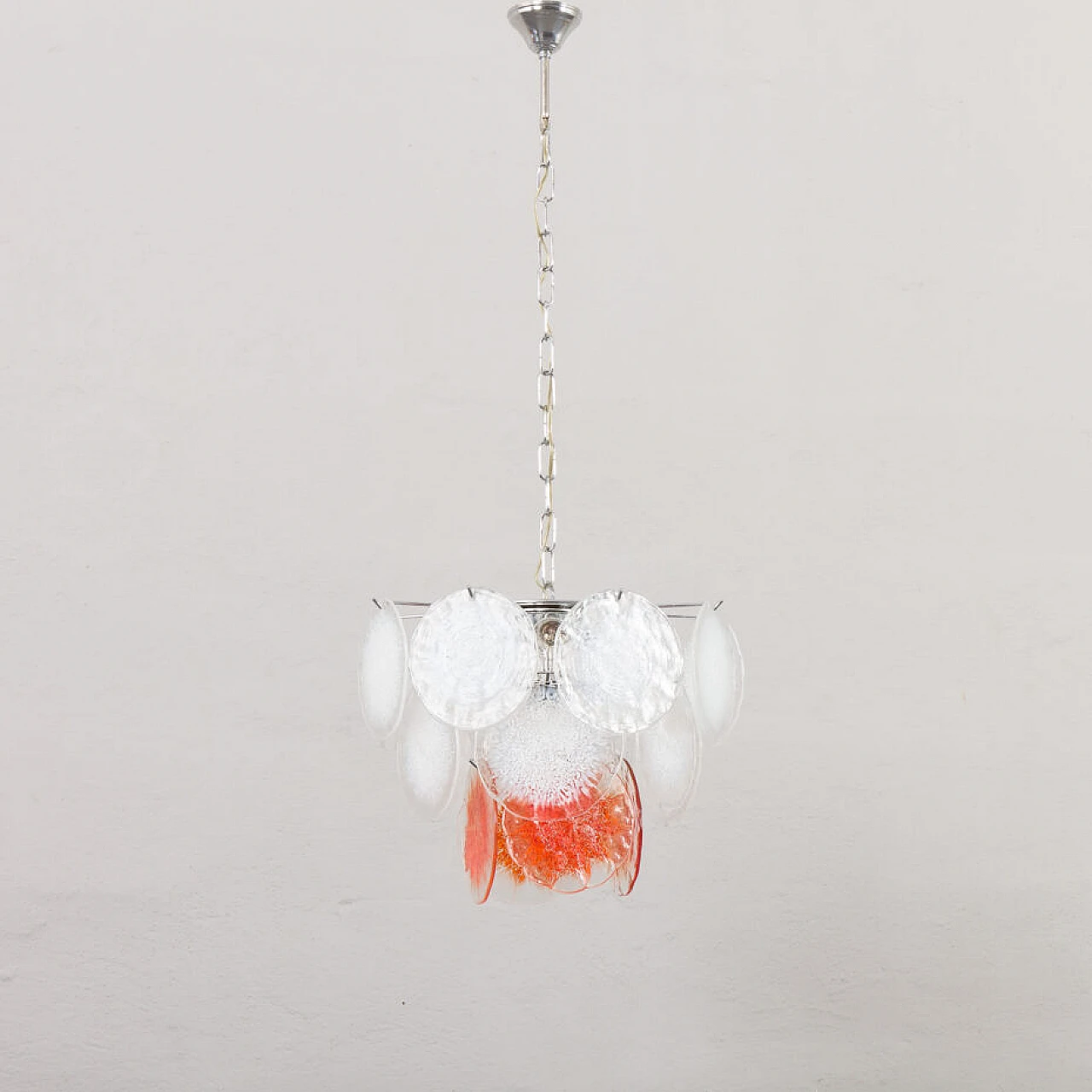 Fiocchi Di Neve Murano glass chandelier by Vistosi, 1970s 8