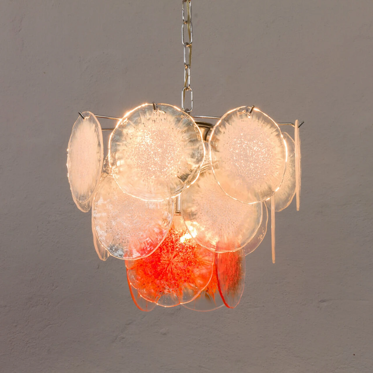 Fiocchi Di Neve Murano glass chandelier by Vistosi, 1970s 10