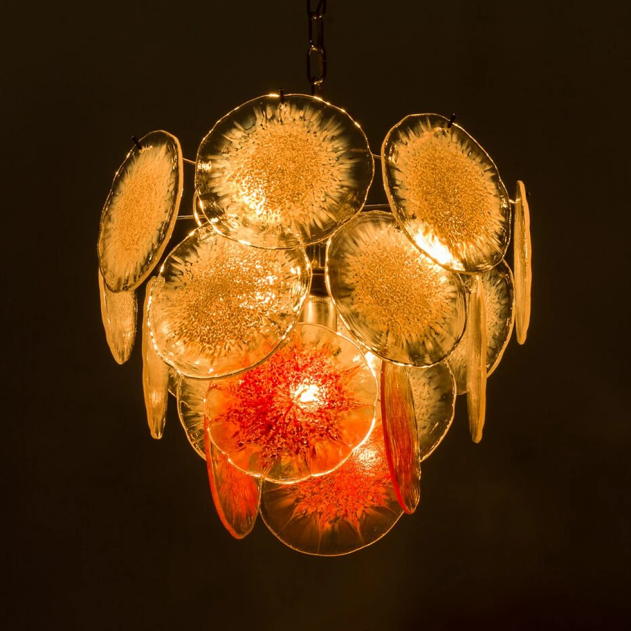 Fiocchi Di Neve Murano glass chandelier by Vistosi, 1970s 12