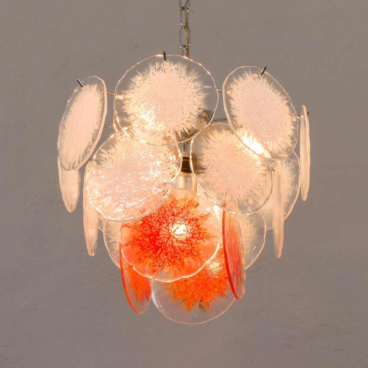 Fiocchi Di Neve Murano glass chandelier by Vistosi, 1970s 13