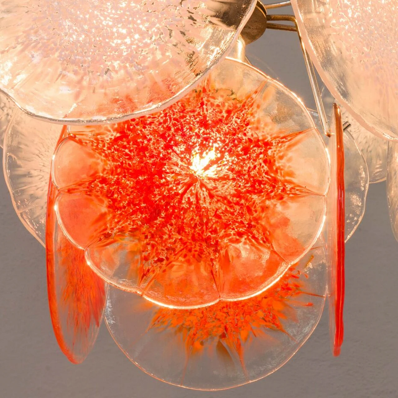 Fiocchi Di Neve Murano glass chandelier by Vistosi, 1970s 14