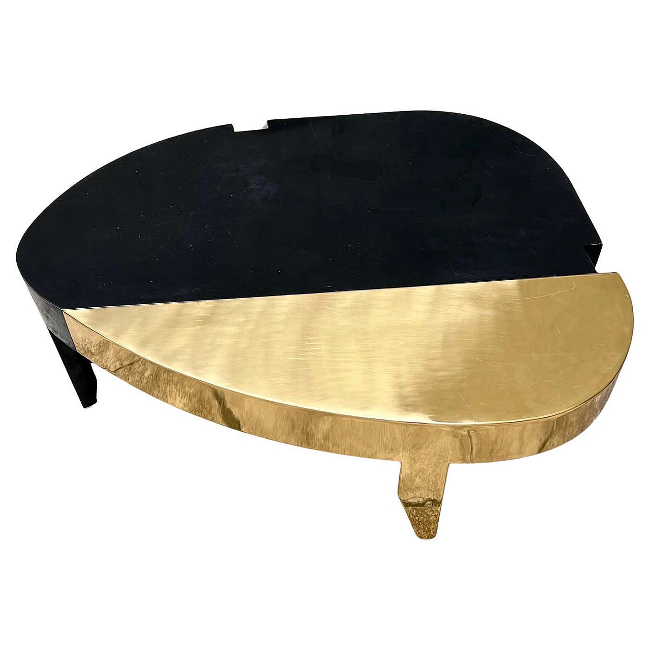 Café coffee table in iron and brass by Alberto Tonni, 1990s 1