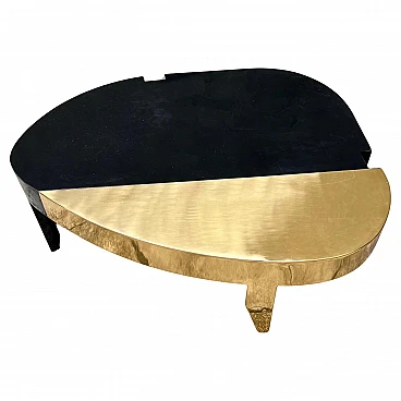 Café coffee table in iron and brass by Alberto Tonni, 1990s
