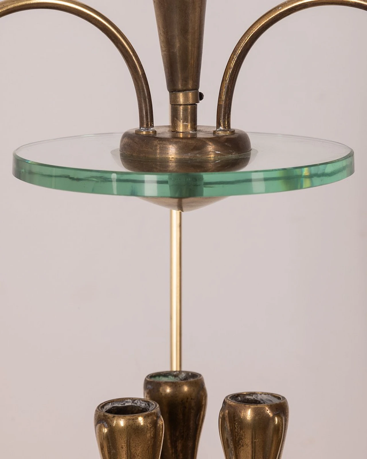 Ceiling lamp in brass & crystal by P. Chiesa for Fontana Arte, 1940s 5