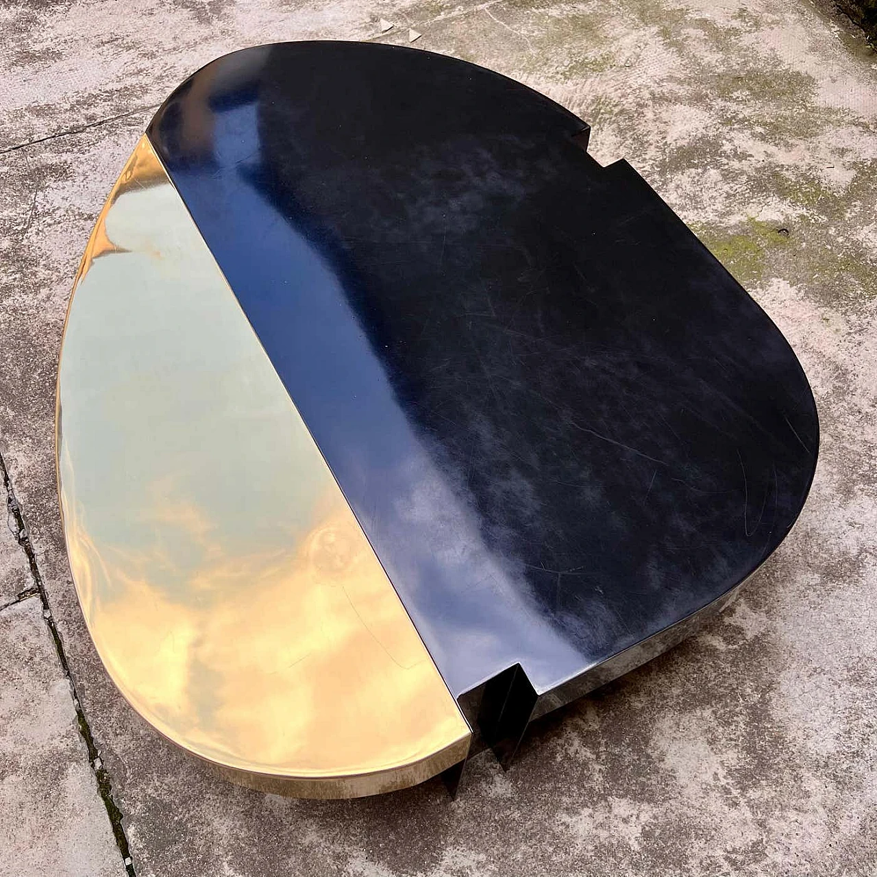 Café coffee table in iron and brass by Alberto Tonni, 1990s 5