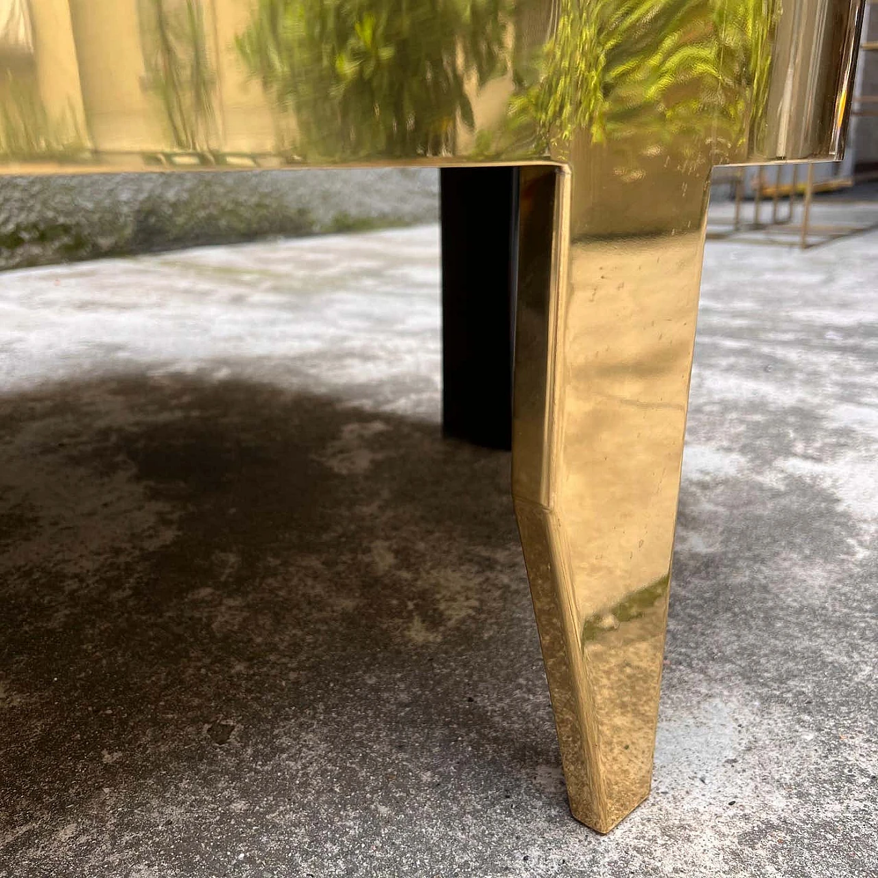 Café coffee table in iron and brass by Alberto Tonni, 1990s 8