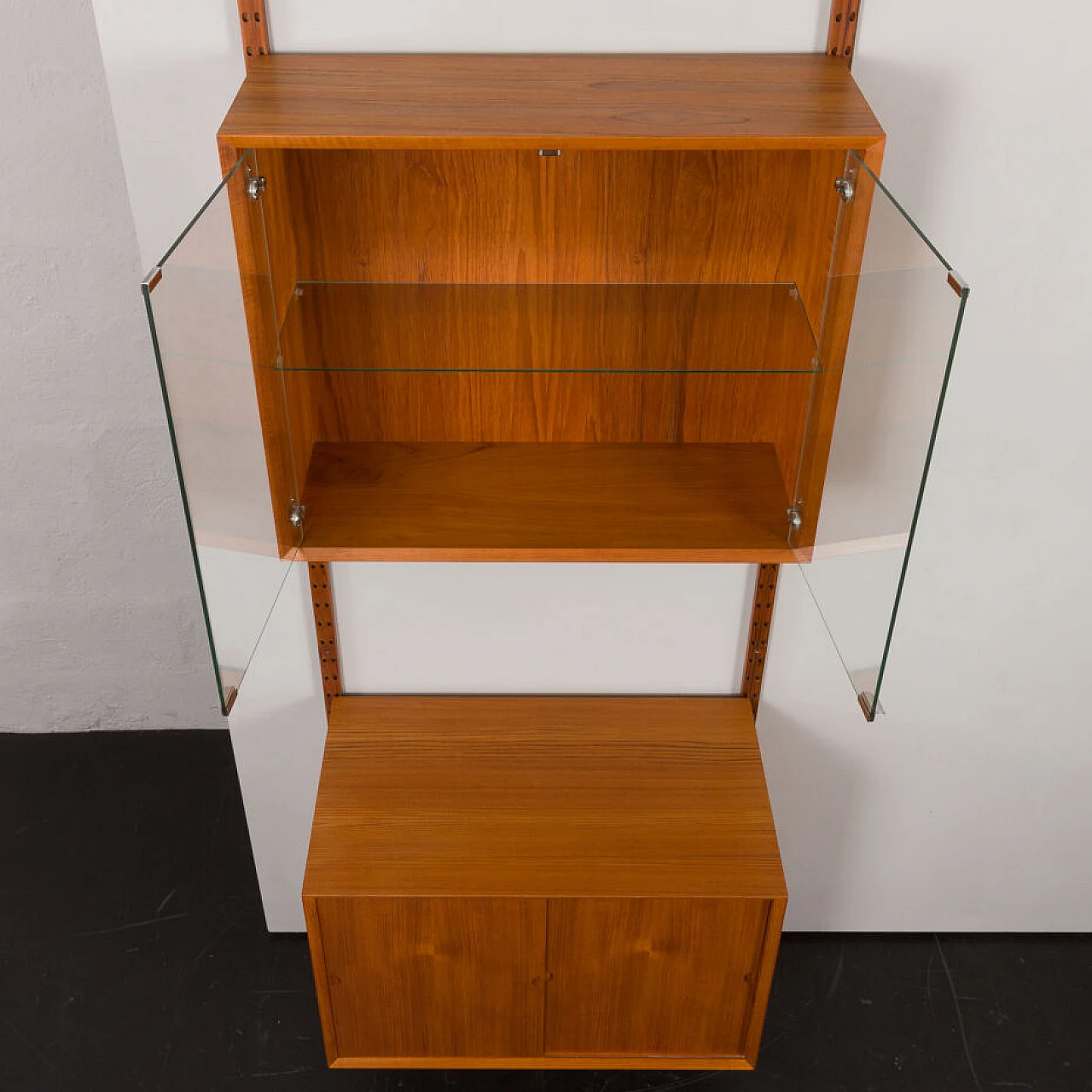 Danish teak wall bookcase by Poul Cadovius, 1960s 10