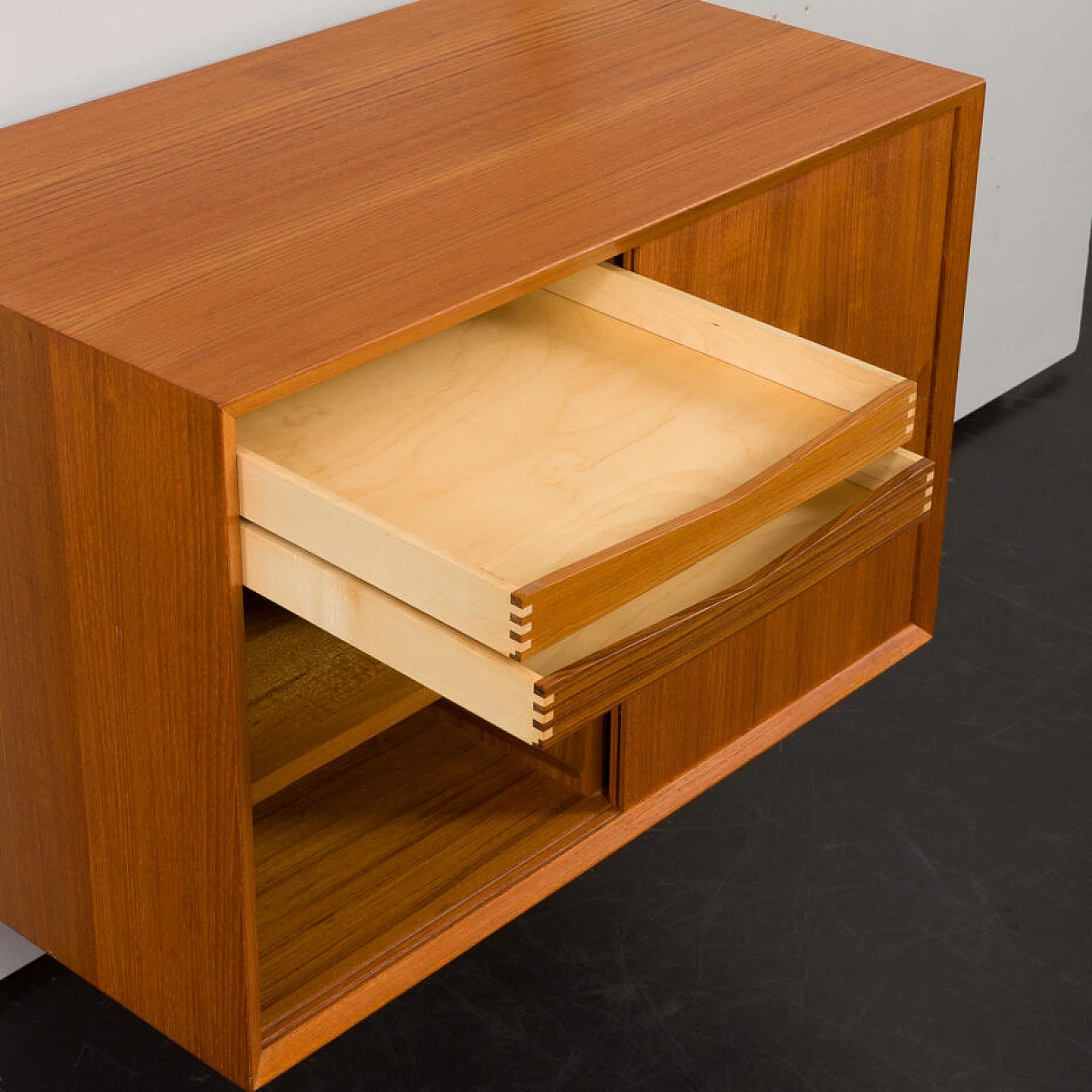 Danish teak wall bookcase by Poul Cadovius, 1960s 15