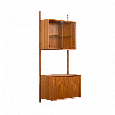 Danish teak wall bookcase by Poul Cadovius, 1960s