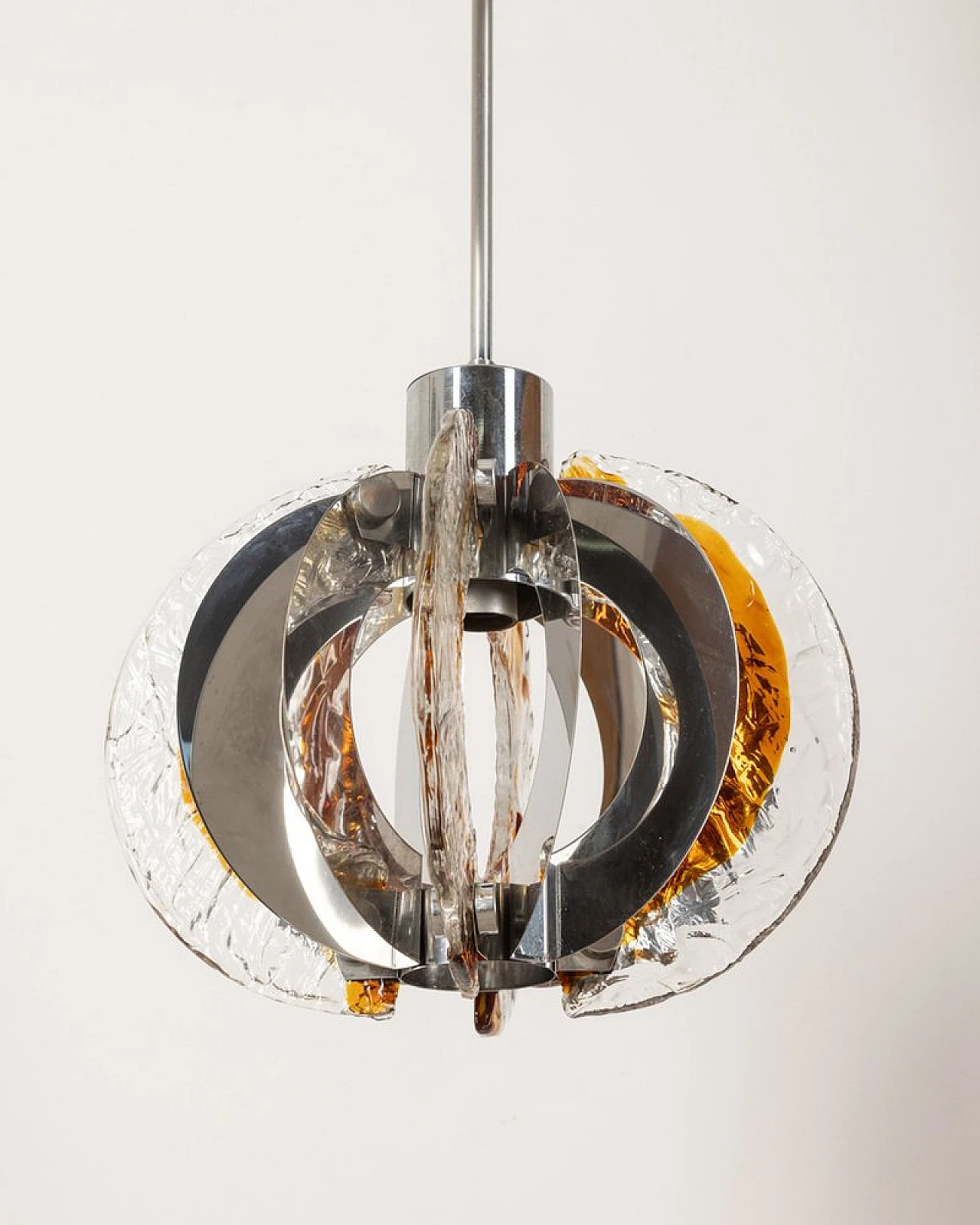 Ceiling lamp in Murano glass & metal by C. Nason for Mazzega, 1960s 1