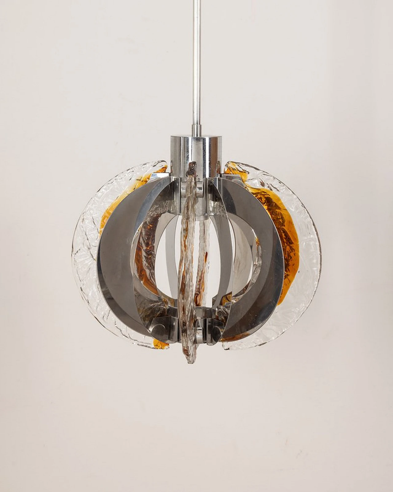 Ceiling lamp in Murano glass & metal by C. Nason for Mazzega, 1960s 2