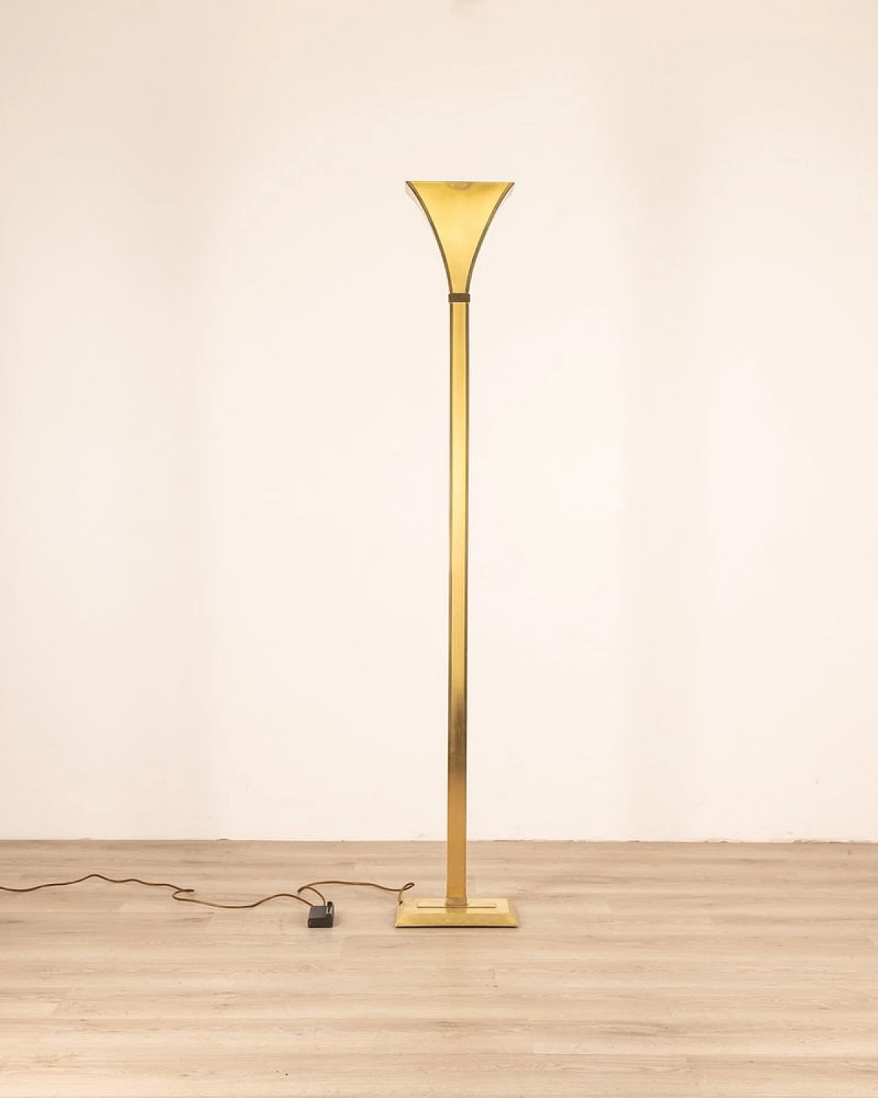 Floor lamp in golden brass by Relux Milano, 1980s 1