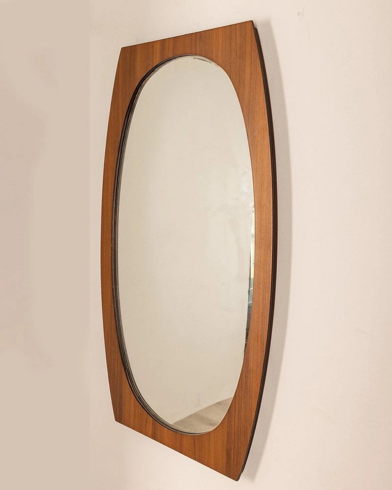 Wall mirror with walnut frame by Gianfranco Frattini, 1970s 2