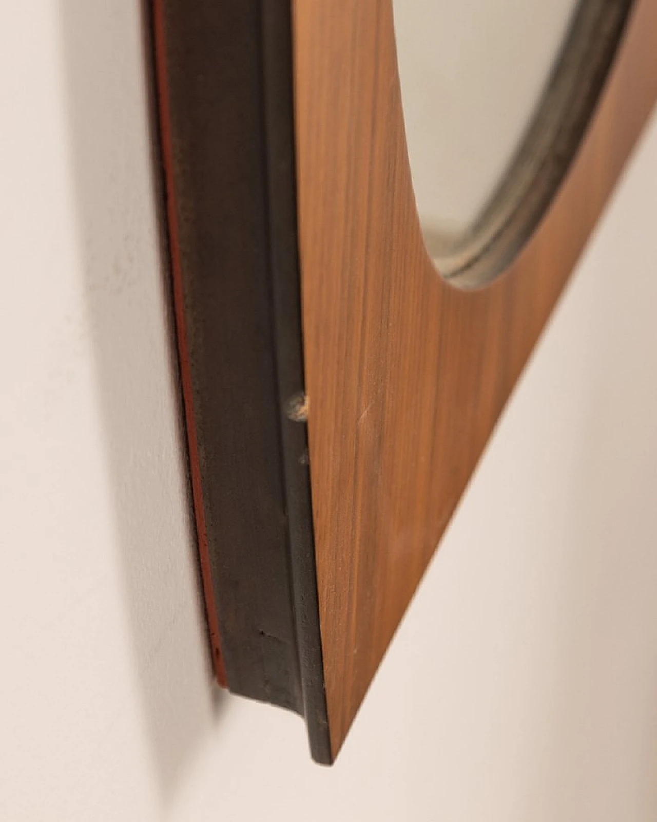 Wall mirror with walnut frame by Gianfranco Frattini, 1970s 3