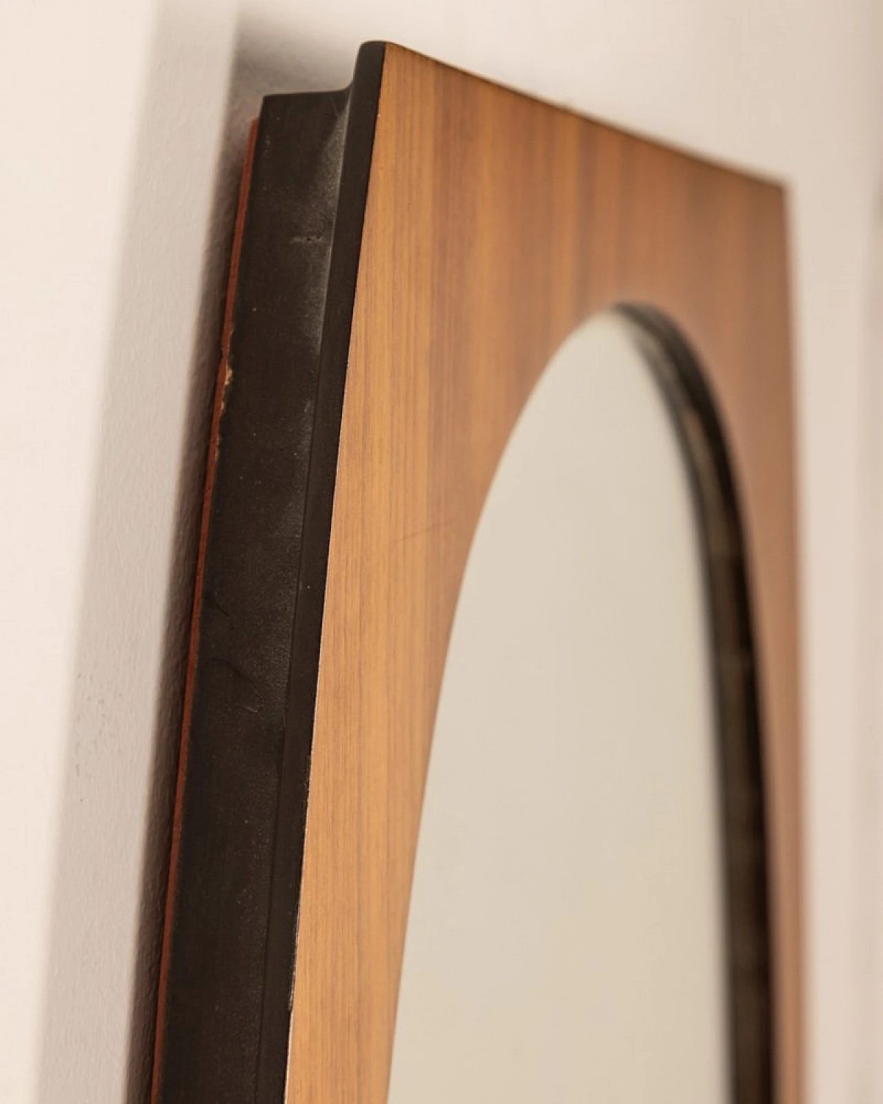 Wall mirror with walnut frame by Gianfranco Frattini, 1970s 5