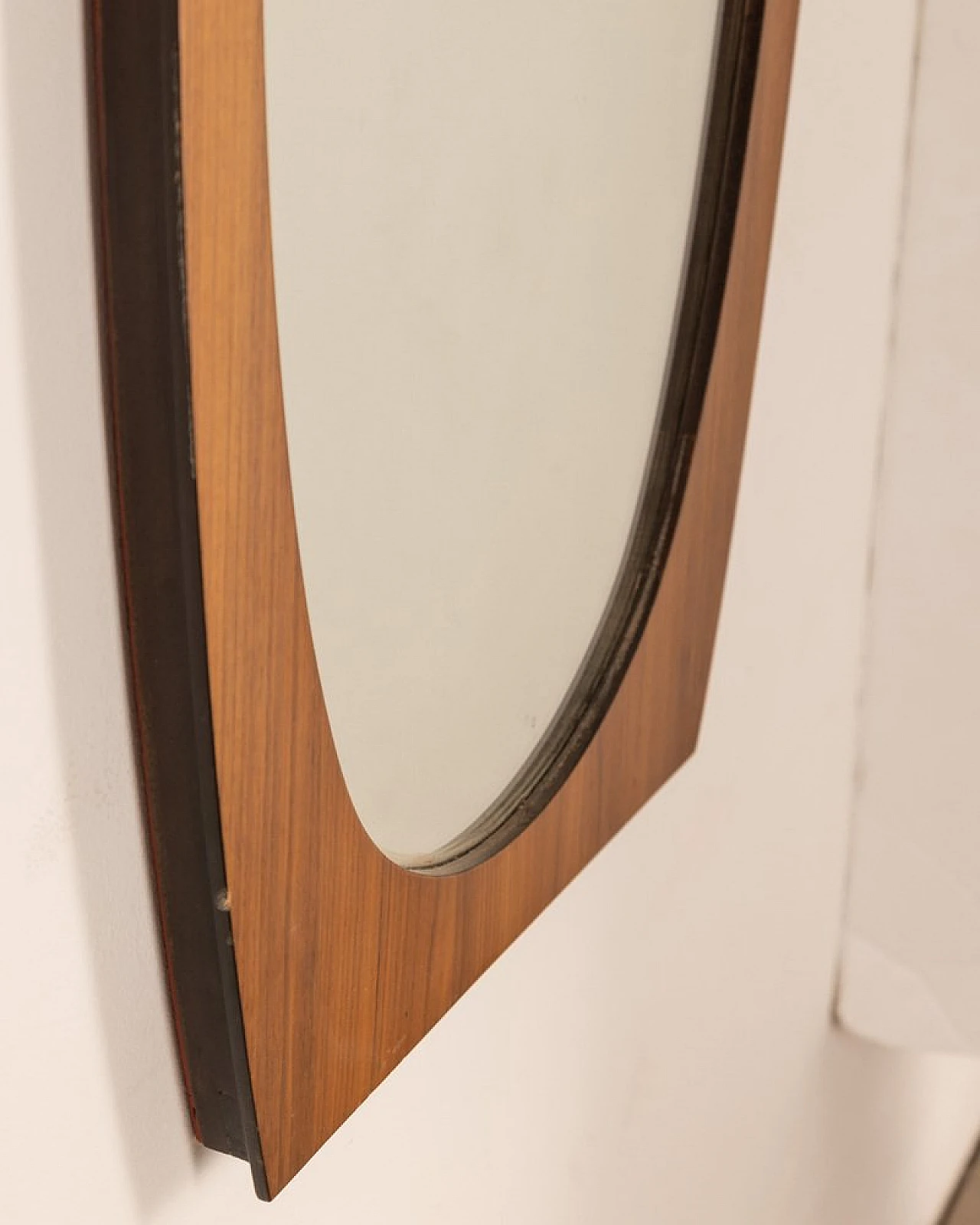 Wall mirror with walnut frame by Gianfranco Frattini, 1970s 6