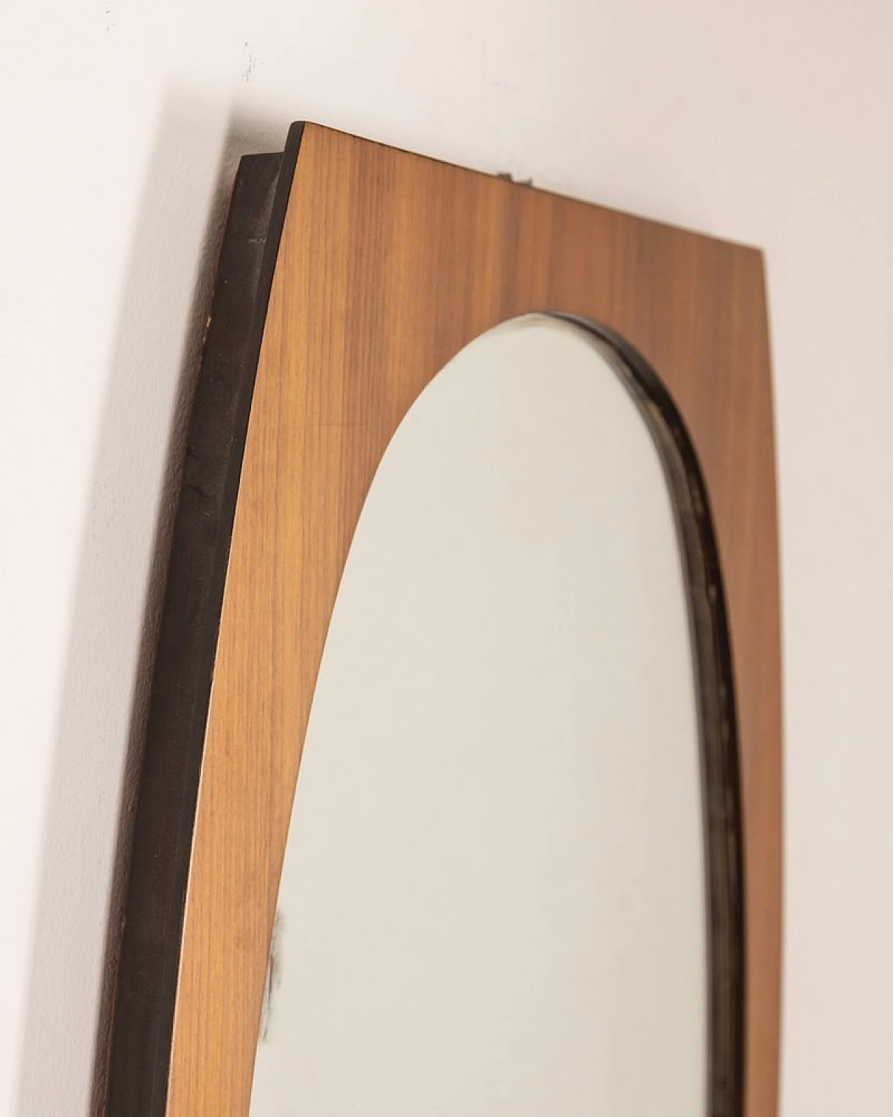 Wall mirror with walnut frame by Gianfranco Frattini, 1970s 7