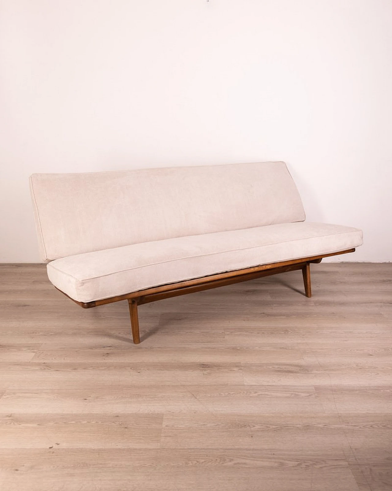 Danish sofa with teak frame and grey fabric, 1960s 2