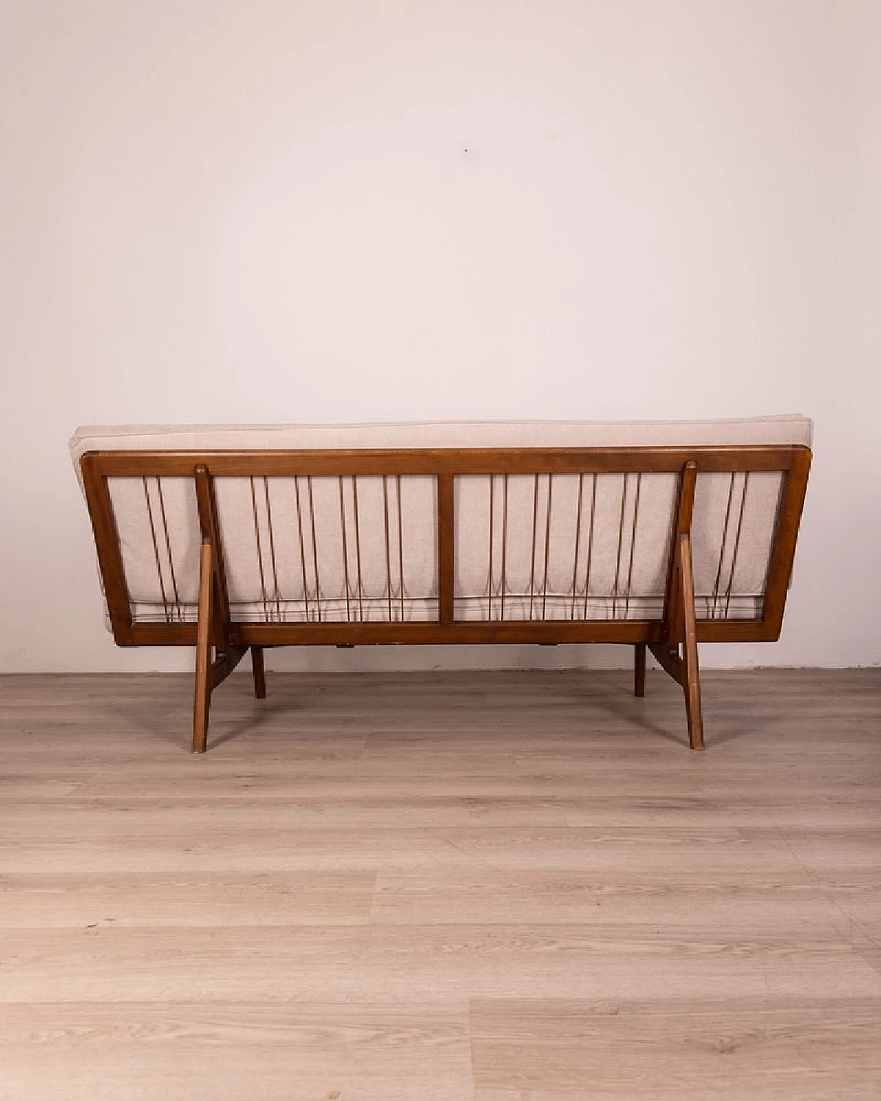 Danish sofa with teak frame and grey fabric, 1960s 3