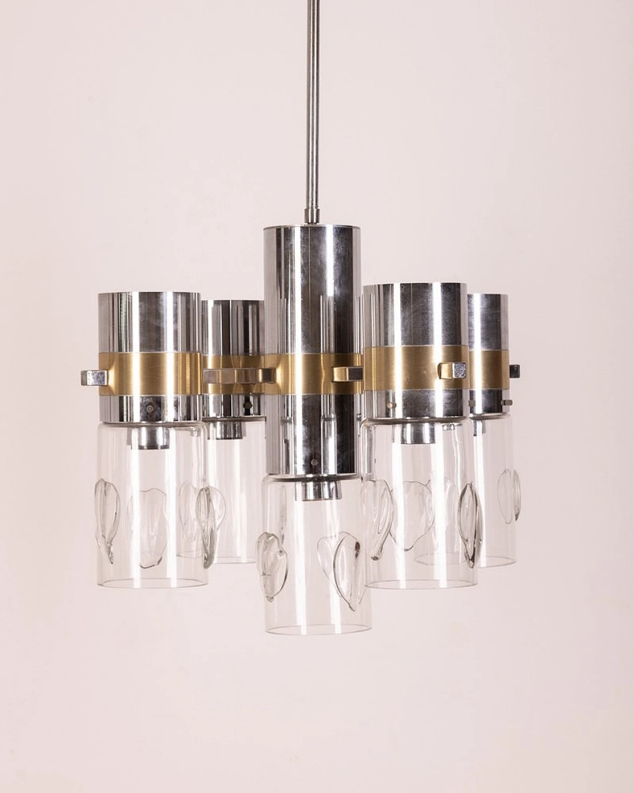 Ceiling lamp in metal and glass by Gaetano Sciolari, 1970s 3