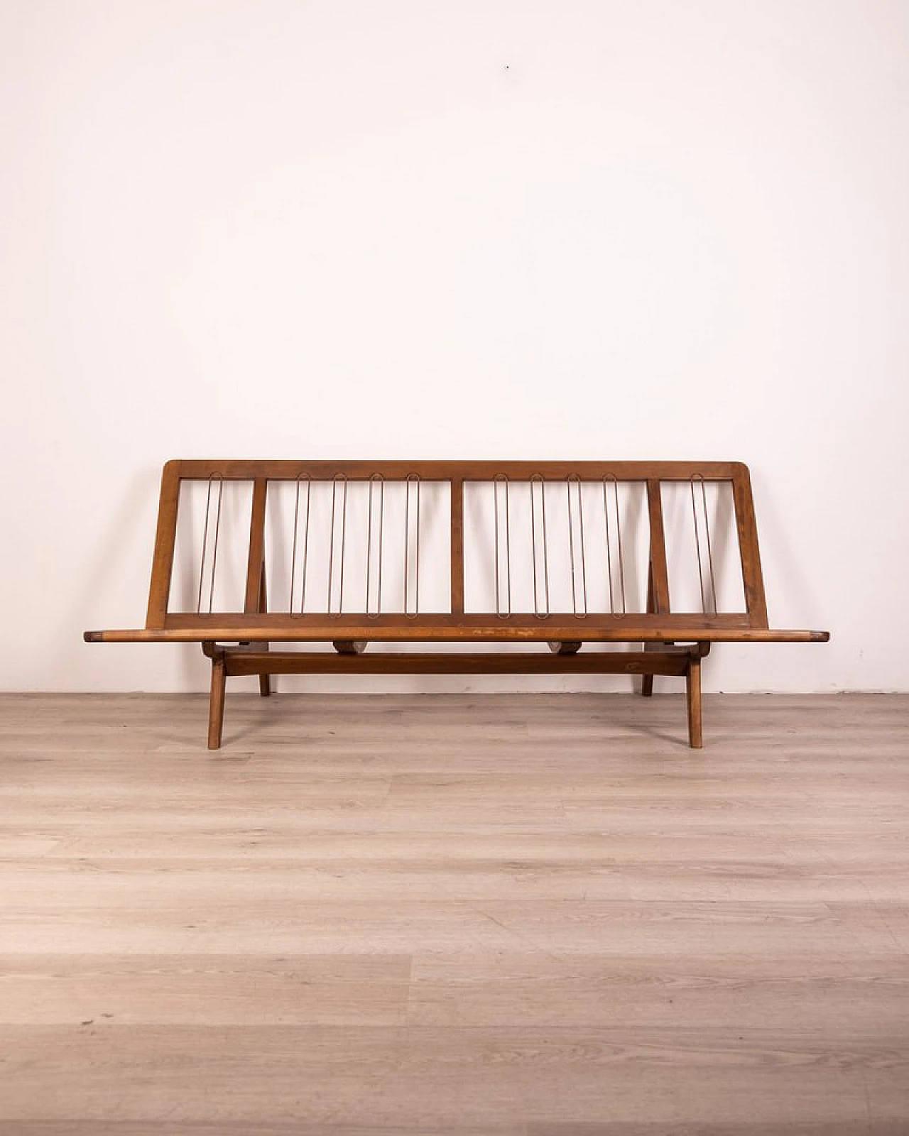 Danish sofa with teak frame and grey fabric, 1960s 9