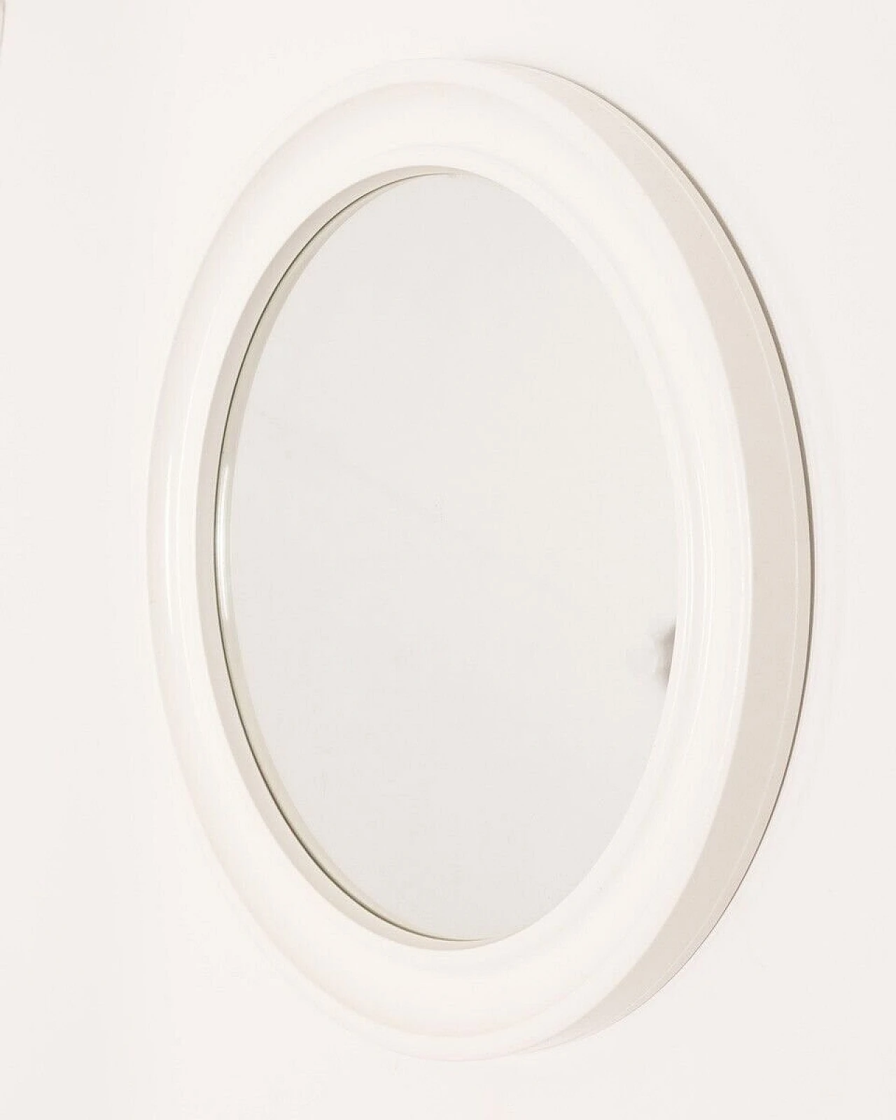 Wall mirror with white plastic frame by Carrara Matta, 1970s 1