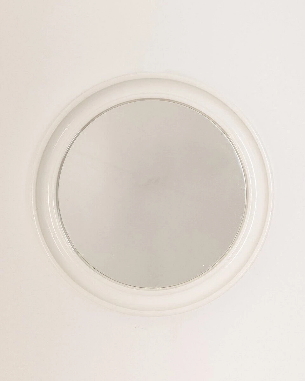 Wall mirror with white plastic frame by Carrara Matta, 1970s 2