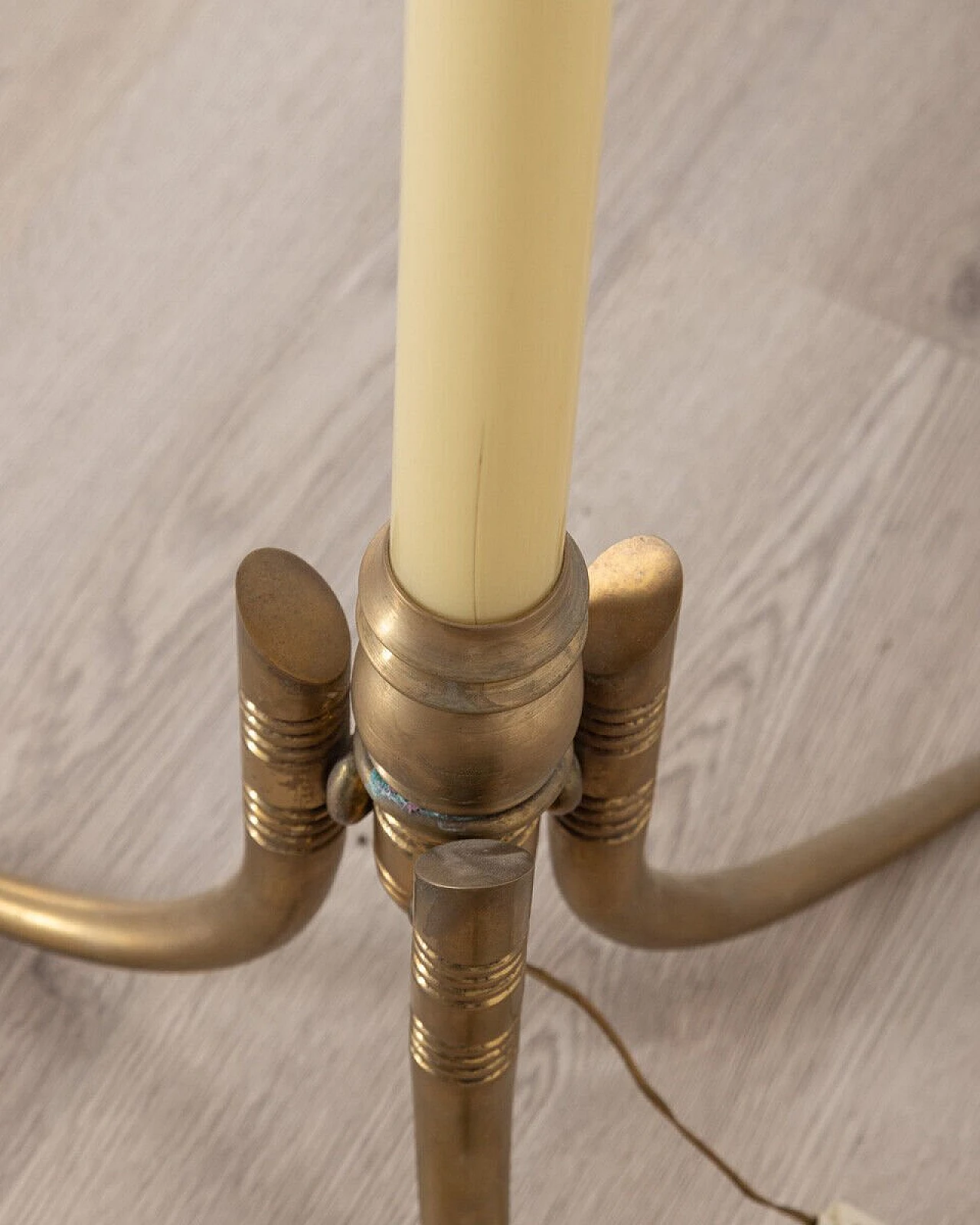 3-Light floor lamp in Murano glass and golden brass, 1950s 6