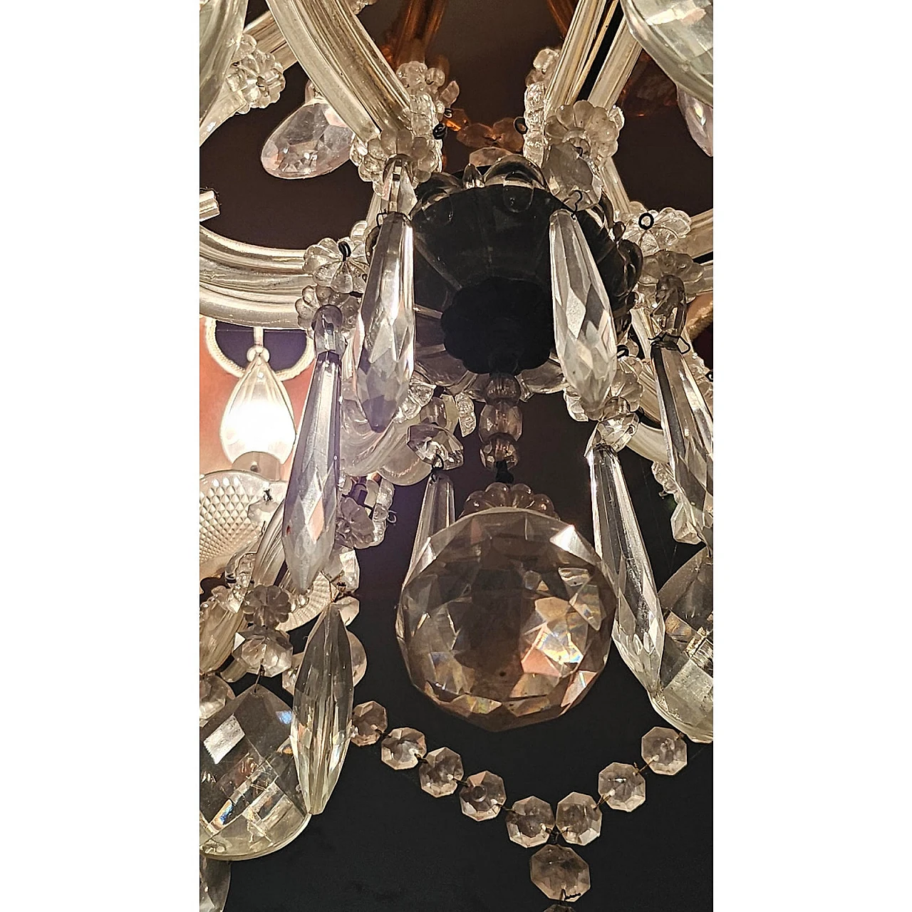 Art Nouveau six-light Murano glass chandelier, early 20th century 4