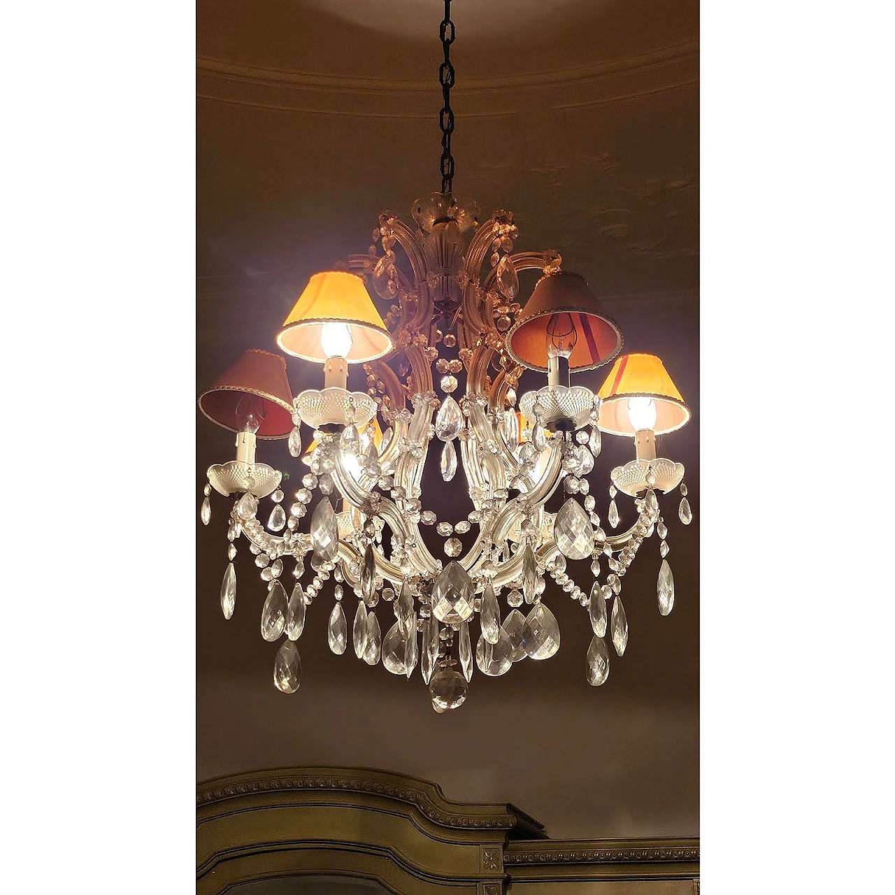 Art Nouveau six-light Murano glass chandelier, early 20th century 5