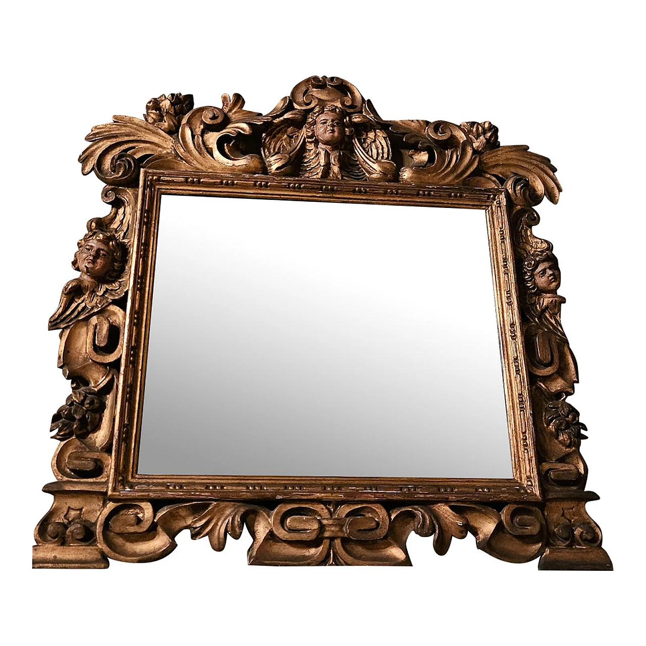 Decorative gilded wooden mirror, 1920s 1