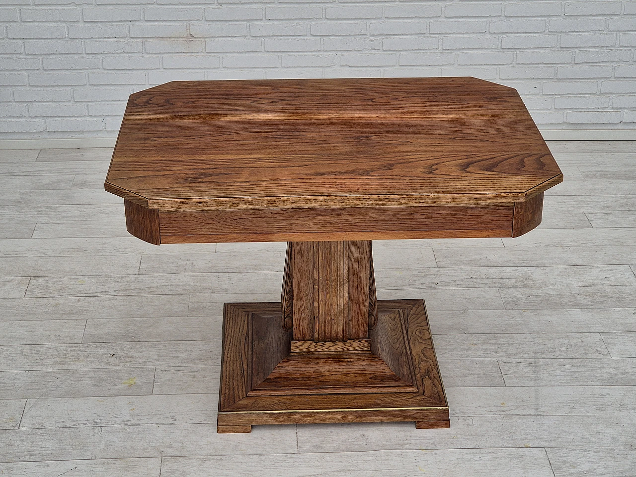 Danish solid oak game table, 1960s 2