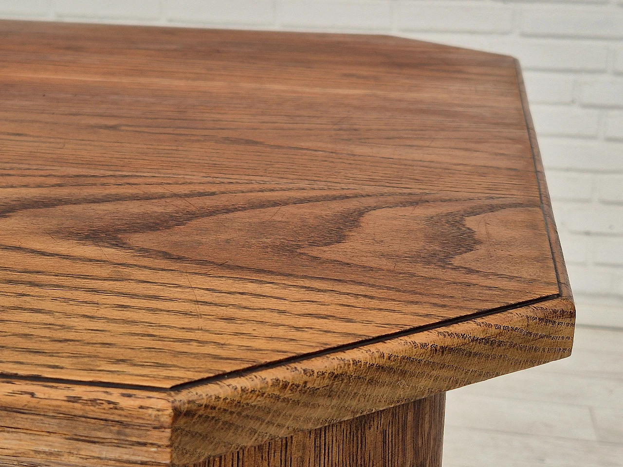 Danish solid oak game table, 1960s 9