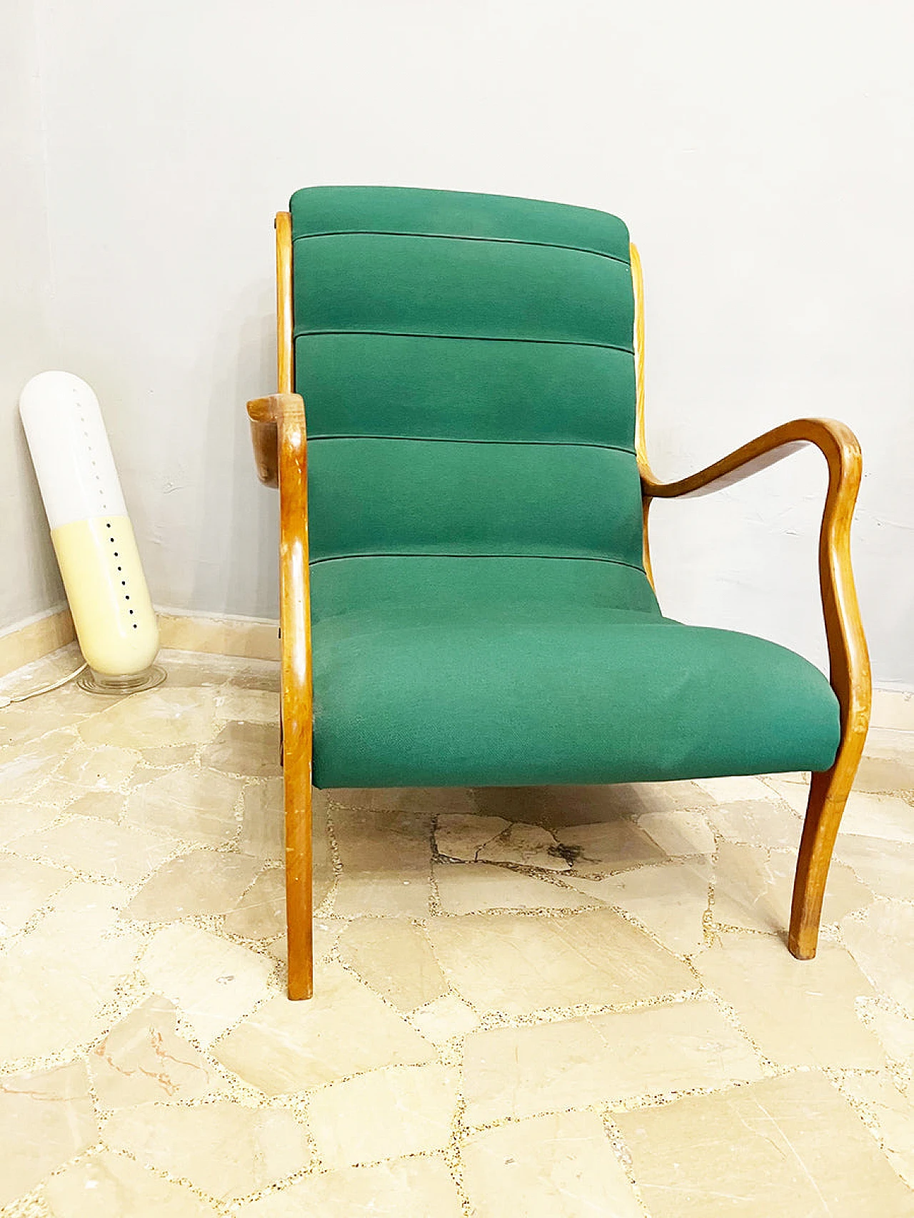 Mitzi walnut armchair by Ezio Longhi for Elam, 1958 1