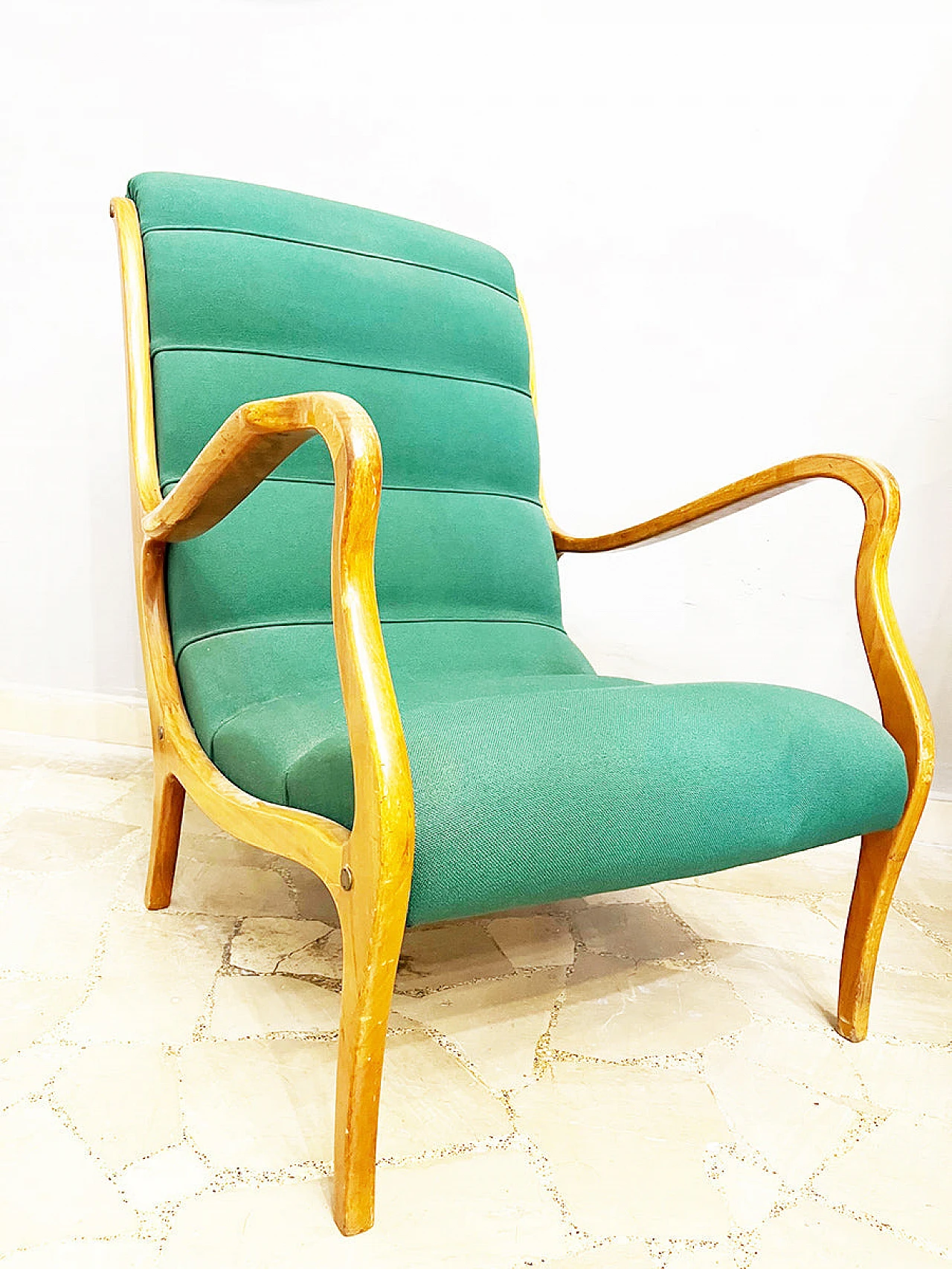 Mitzi walnut armchair by Ezio Longhi for Elam, 1958 4