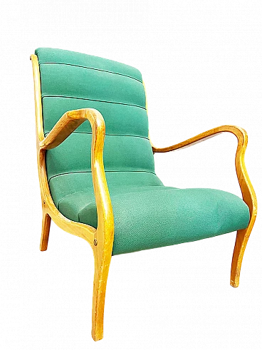Mitzi walnut armchair by Ezio Longhi for Elam, 1958