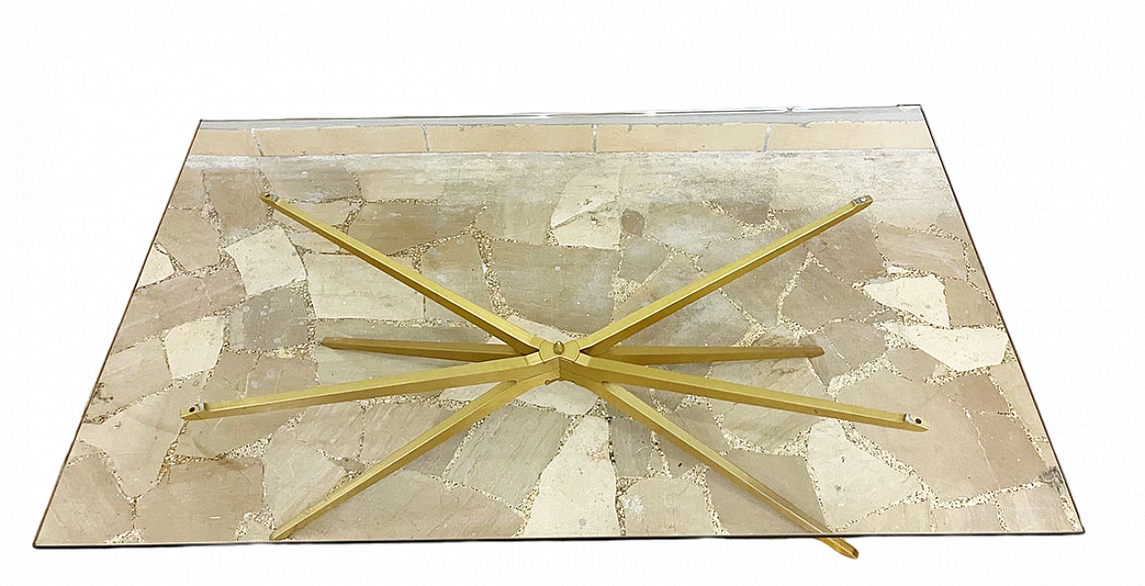 Glass and brass coffee table by Enrico Pandolfini, 1950s 6