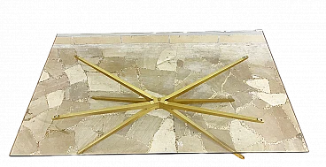 Glass and brass coffee table by Enrico Pandolfini, 1950s
