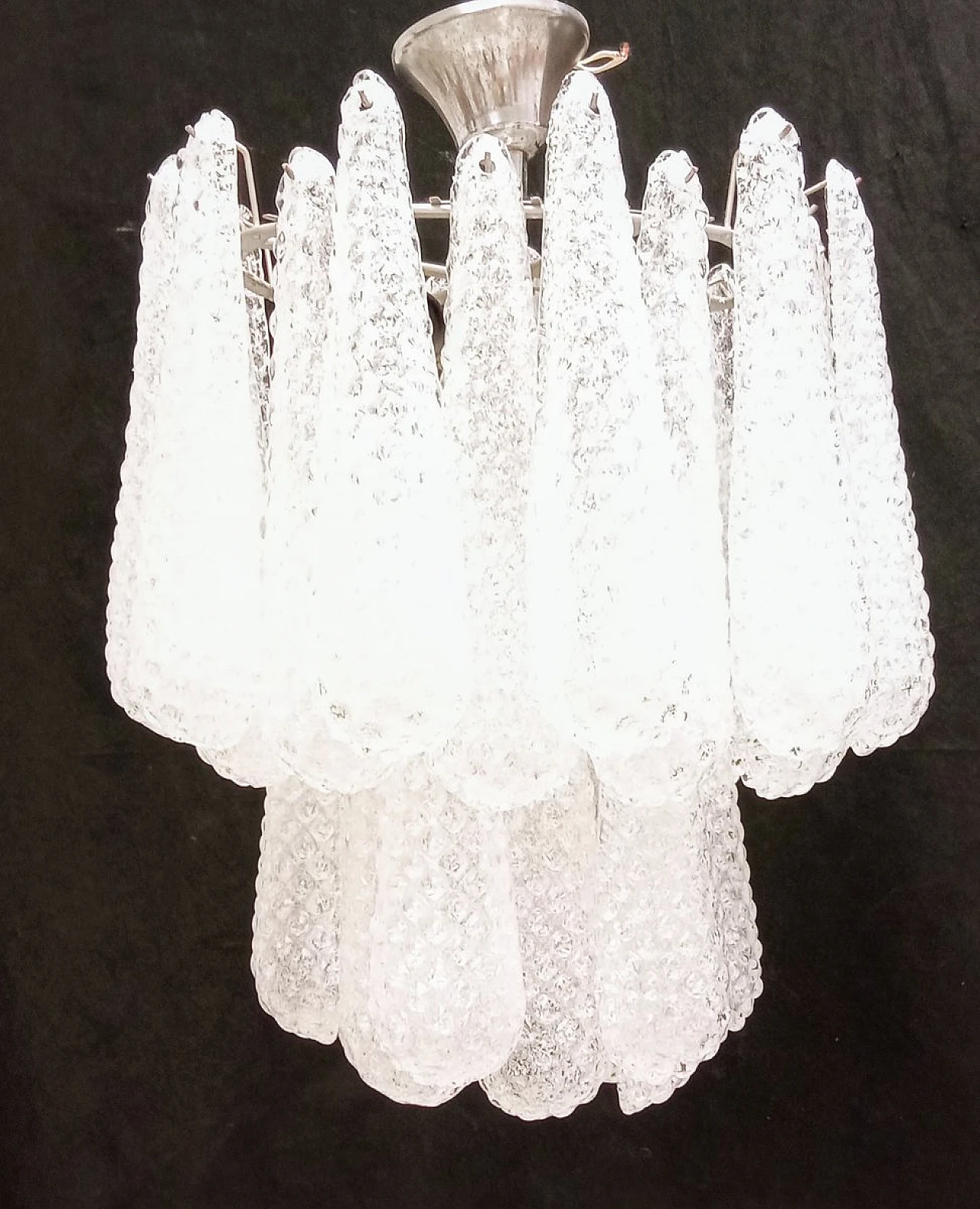 Murano glass chandelier with grit, 1970s 1