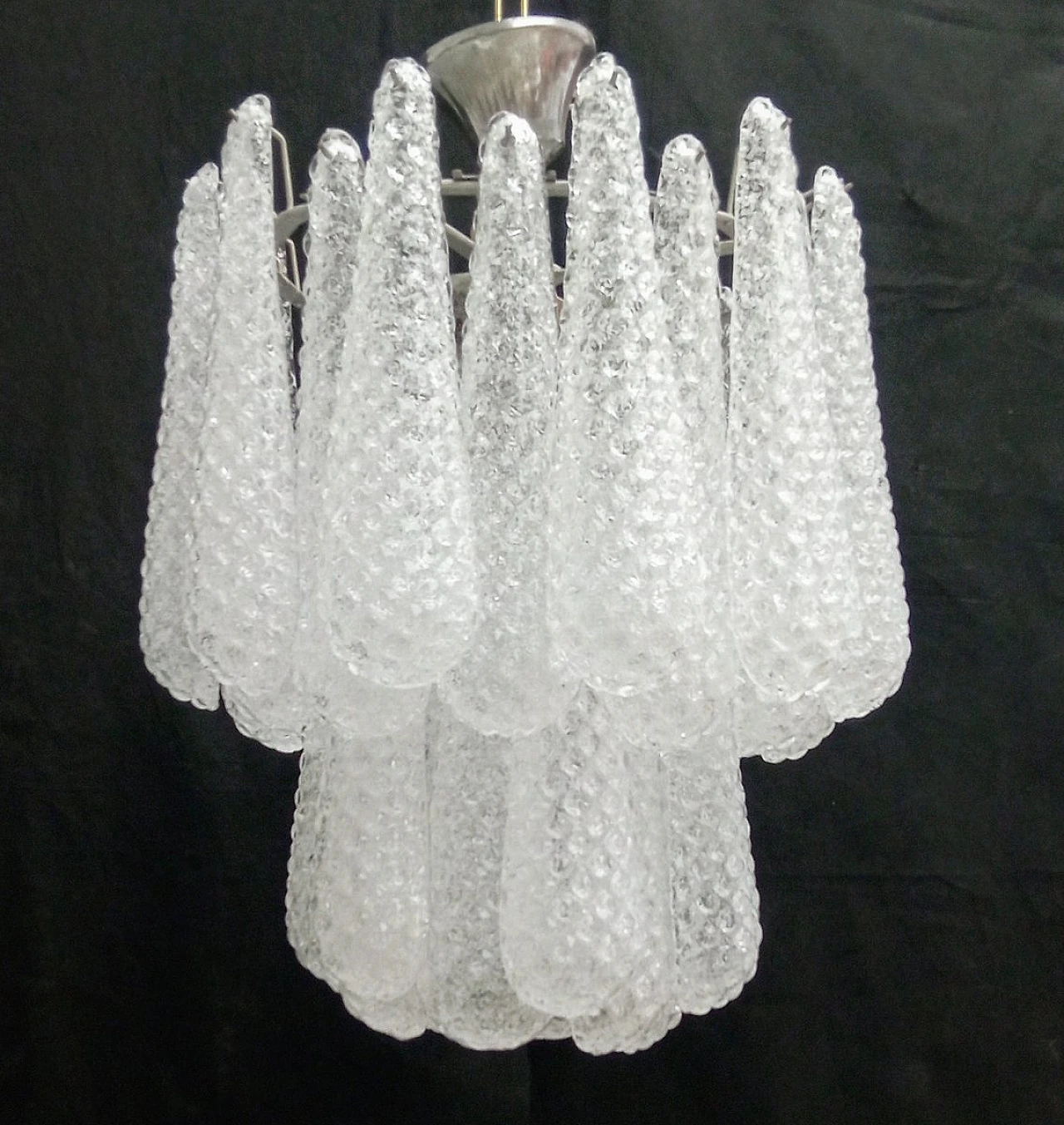 Murano glass chandelier with grit, 1970s 2