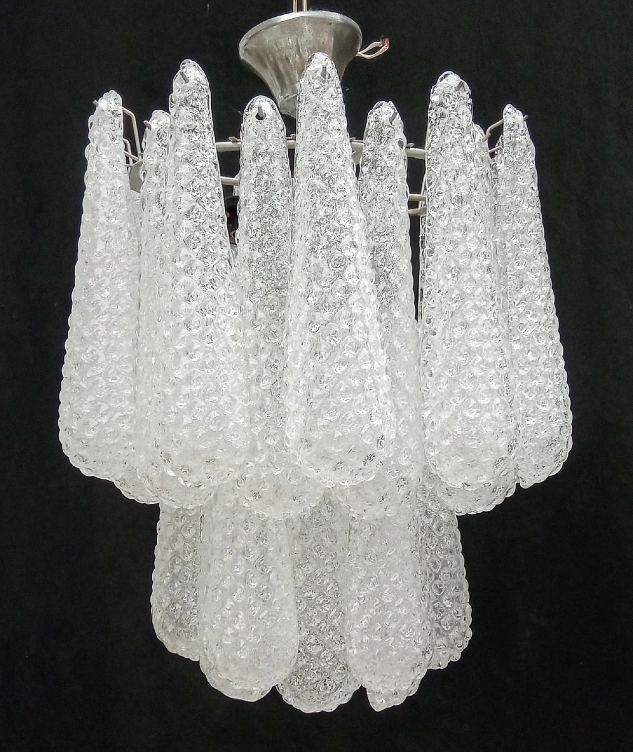 Murano glass chandelier with grit, 1970s 4