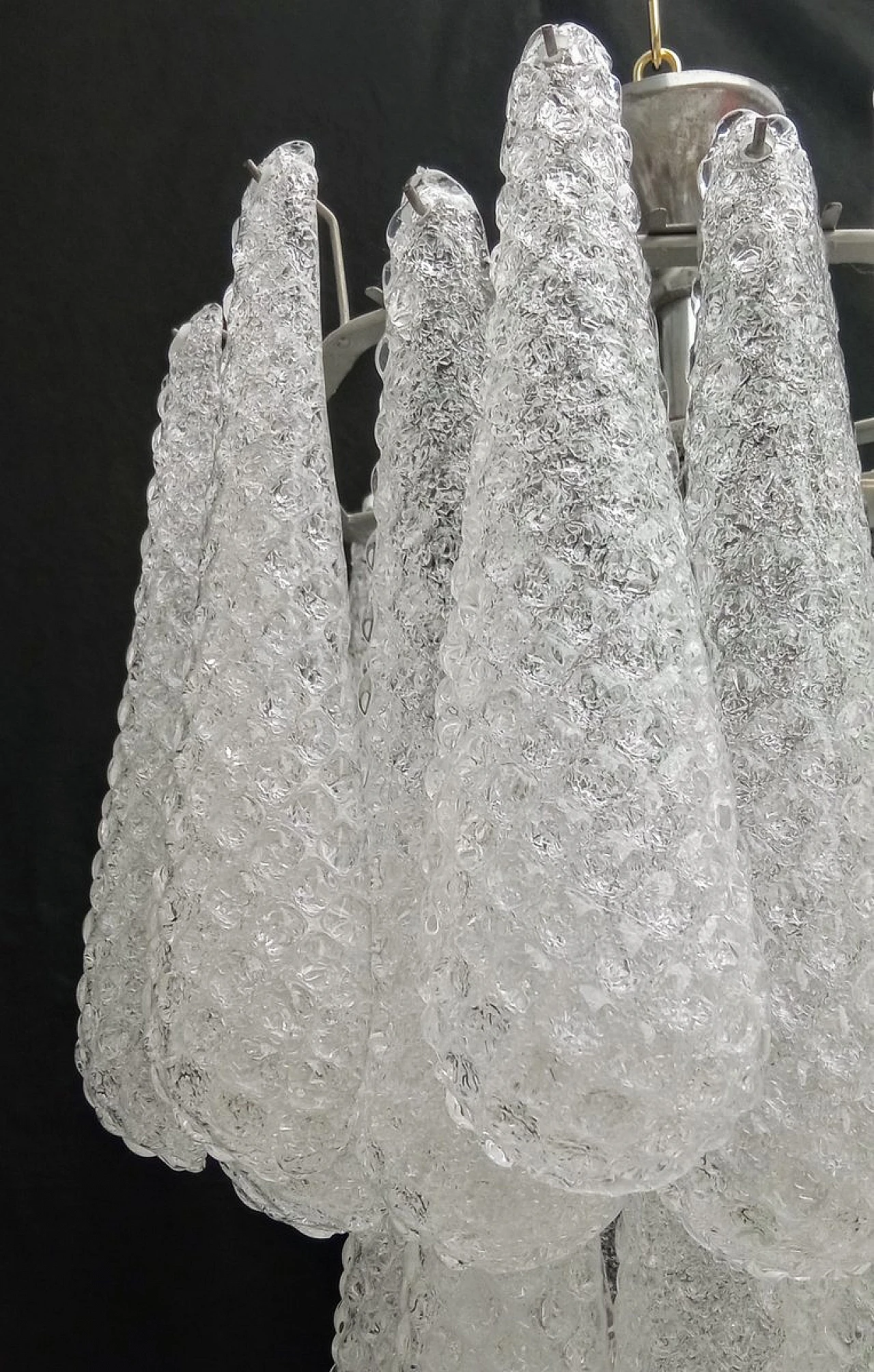 Murano glass chandelier with grit, 1970s 6