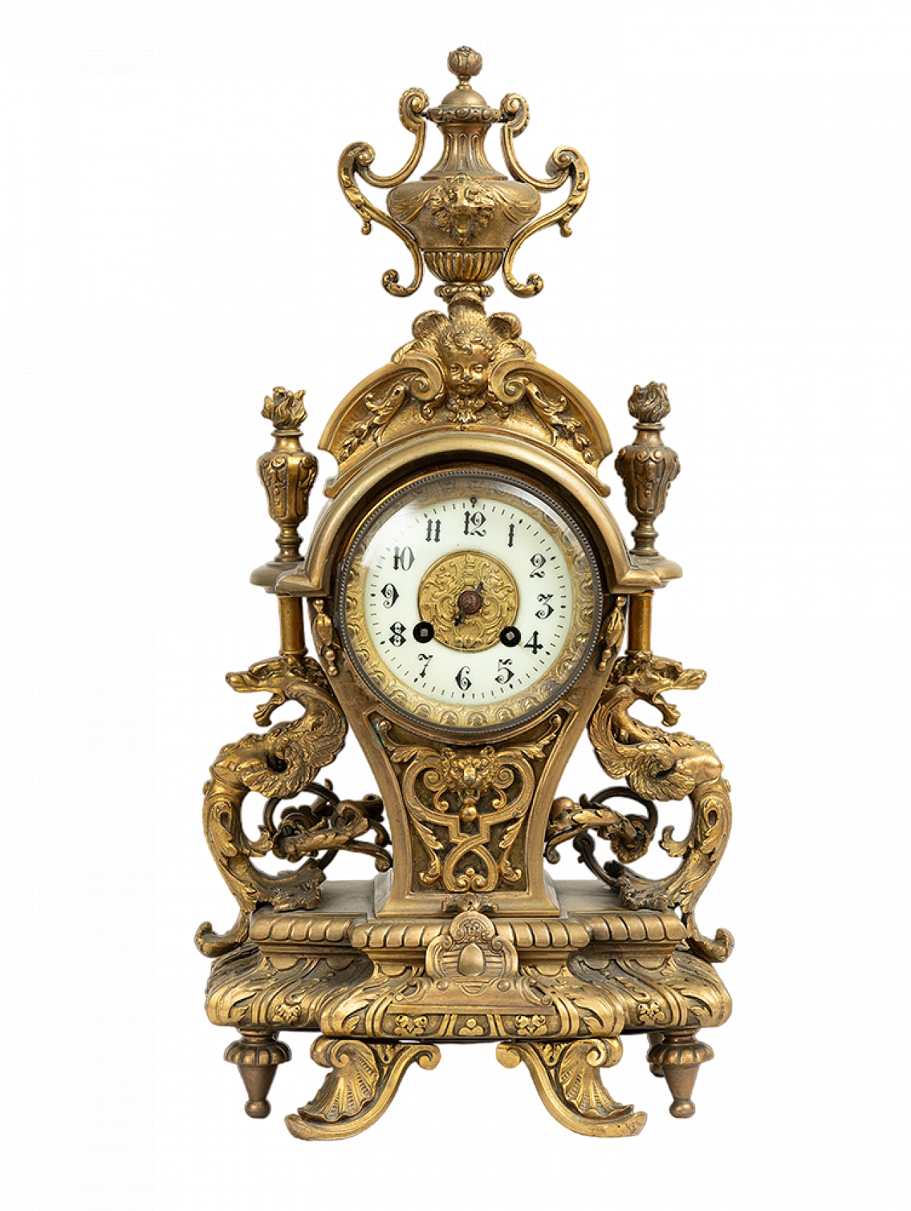 Orologio da tavolo stile Napoleone III in bronzo dorato 7