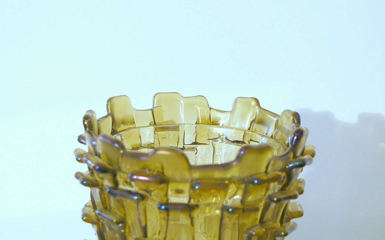 Straw yellow Ritagli vase by Fulvio Bianconi for Venini, 2002 3