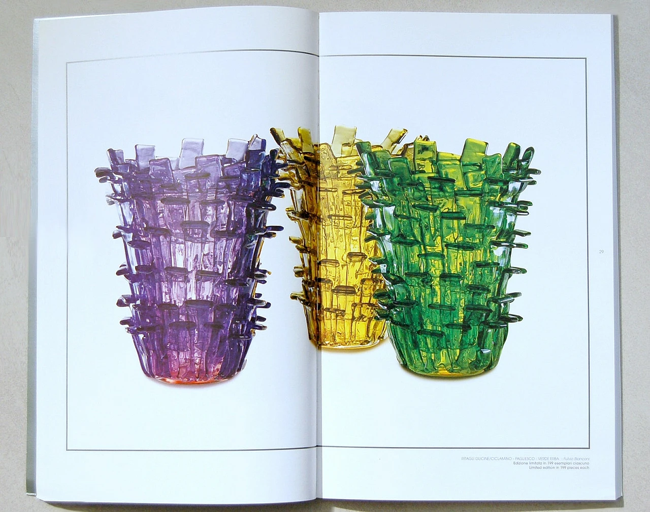Straw yellow Ritagli vase by Fulvio Bianconi for Venini, 2002 6