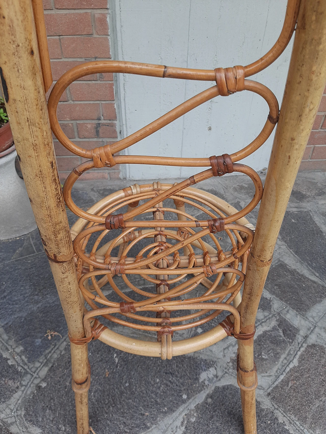 Bamboo chair with high backrest, 1960s 8