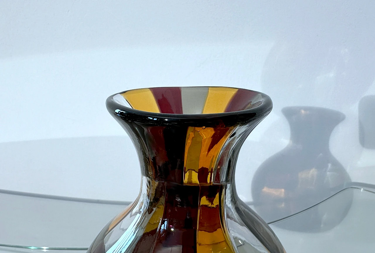 Vaso Pezzato Istanbul in vetro di Fulvio Bianconi per Venini, anni '50 2