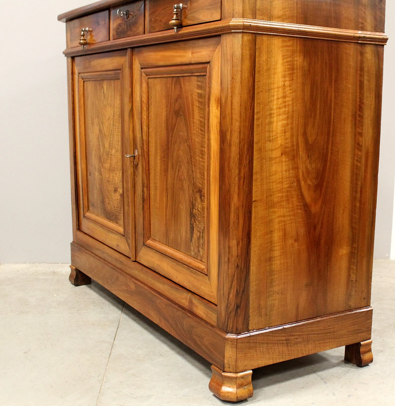 Solid walnut Louis Philippe sideboard with two doors, 19th century 2